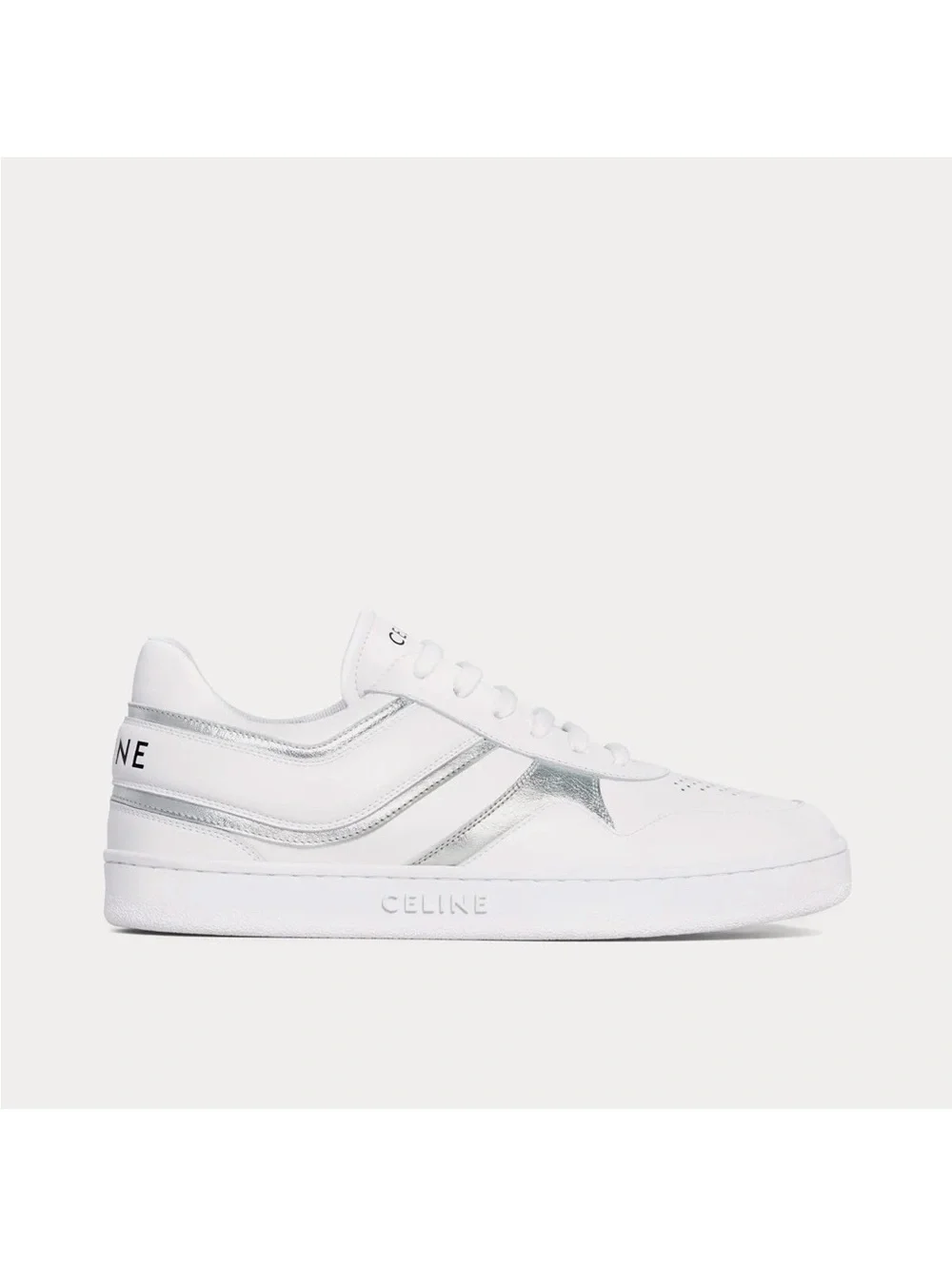 Celine Low Wave Lace-Up Sneaker, Optic White/Silver Size 41 in Box +DustBag $750